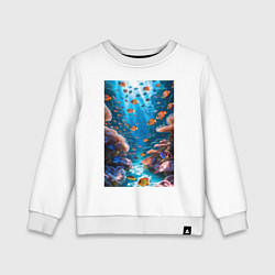 Детский свитшот Подводный коралловый риф с рыбками
