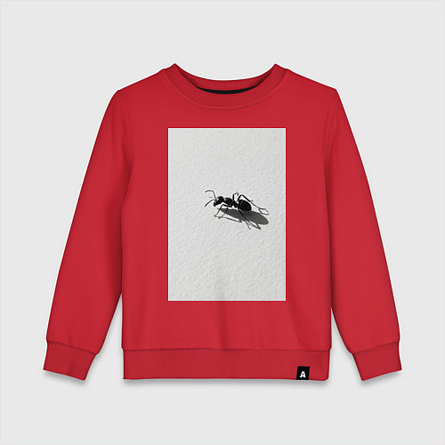 Детский свитшот Муравей и тень на бумаге / Красный – фото 1