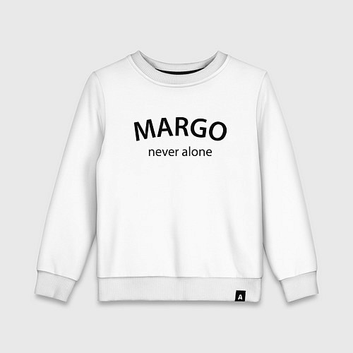 Детский свитшот Margo never alone - motto / Белый – фото 1