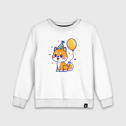 Детский свитшот Праздничная собачка / Белый – фото 1