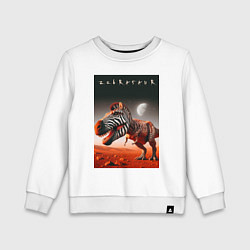 Свитшот хлопковый детский Зебразавр - мем, цвет: белый