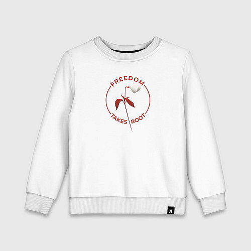 Детский свитшот Freedom takes roots - Рассказ служанки / Белый – фото 1