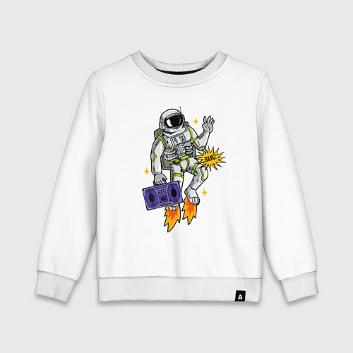 Детский свитшот Space disco bang - hipster / Белый – фото 1