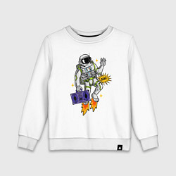 Свитшот хлопковый детский Space disco bang - hipster, цвет: белый
