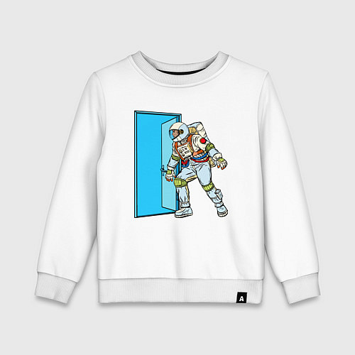 Детский свитшот Астронавт открывает дверь в неизведанное / Белый – фото 1