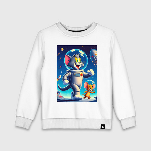 Детский свитшот Космонавты Том и Джерри / Белый – фото 1