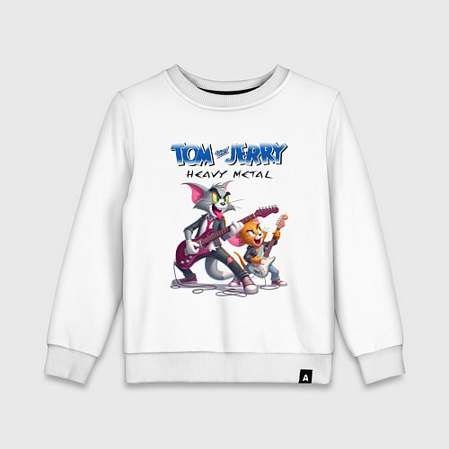 Детский свитшот Tom and Jerry - heavy metal / Белый – фото 1