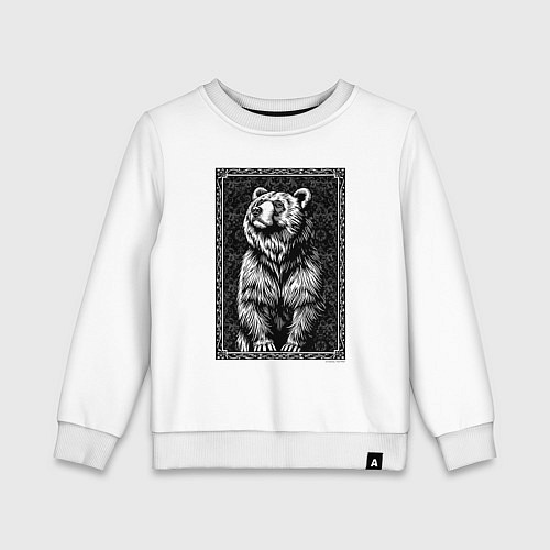 Детский свитшот Величественный мишка / Белый – фото 1