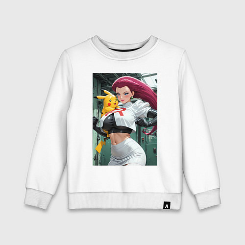 Детский свитшот Джесси и Пикачу / Белый – фото 1