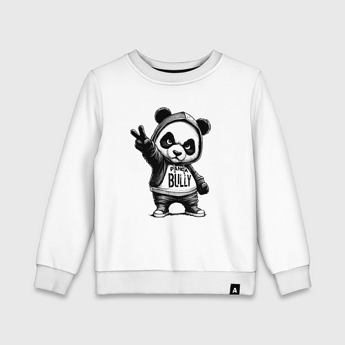 Детский свитшот Детёныш панды ярый хулиган / Белый – фото 1