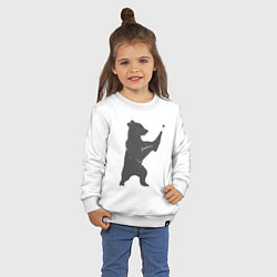 Свитшот хлопковый детский Мишка с шампанским, цвет: белый — фото 2