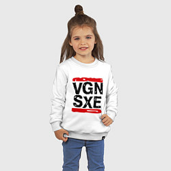 Свитшот хлопковый детский Vegan sXe, цвет: белый — фото 2