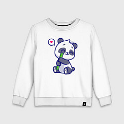Свитшот хлопковый детский Lovely panda, цвет: белый