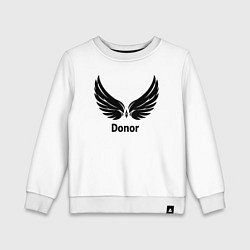 Свитшот хлопковый детский Донор с крыльями, цвет: белый