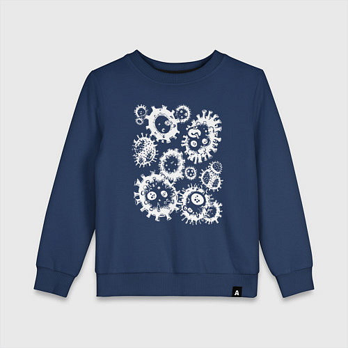 Детский свитшот Вирусный механизм / Тёмно-синий – фото 1