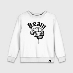 Свитшот хлопковый детский Мозговой центр, цвет: белый