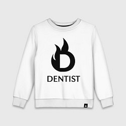 Свитшот хлопковый детский Пламенная D стоматолог, цвет: белый