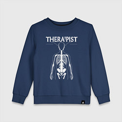 Свитшот хлопковый детский Терапевт со скелетом, цвет: тёмно-синий