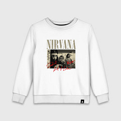 Свитшот хлопковый детский Нирвана фото с автографами, цвет: белый