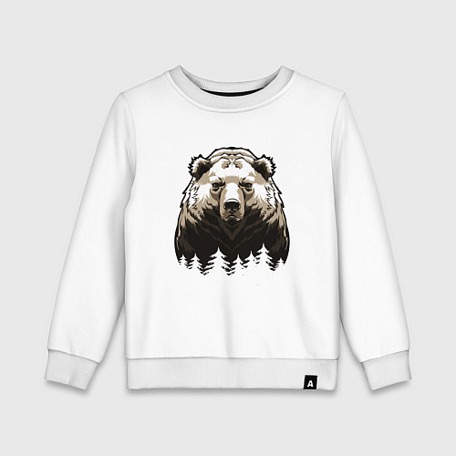 Детский свитшот Медведь тайга / Белый – фото 1