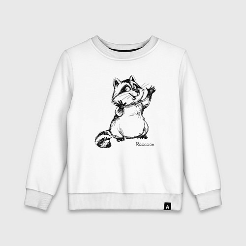 Детский свитшот Радостный енотик / Белый – фото 1