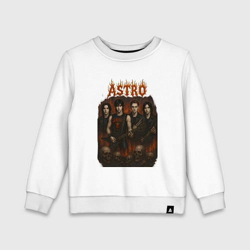 Детский свитшот Astro в стиле хэви метал / Белый – фото 1
