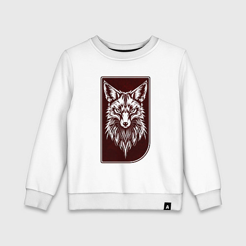 Детский свитшот Лис на багровом фоне / Белый – фото 1