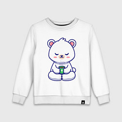 Детский свитшот Мишка на кофейном релаксе