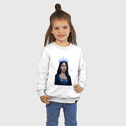 Свитшот хлопковый детский Билли Айлиш с короной, цвет: белый — фото 2