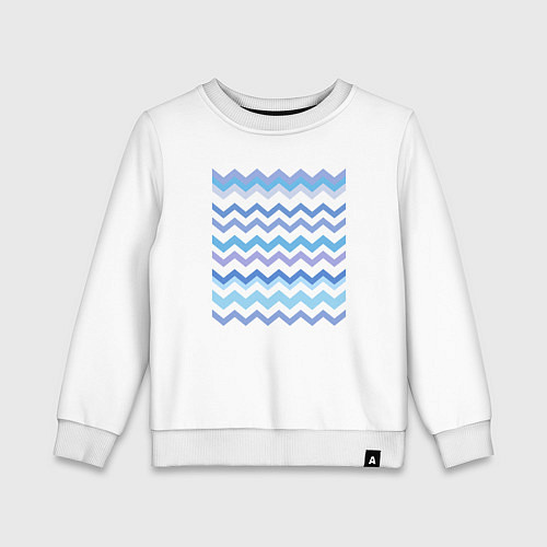 Детский свитшот Зигзаги - волны / Белый – фото 1