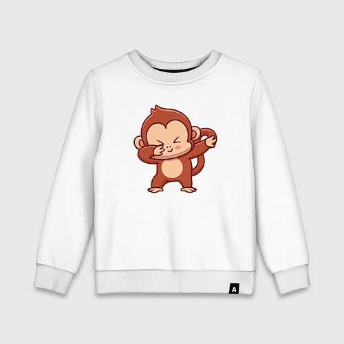Детский свитшот Dabbing monkey / Белый – фото 1