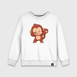 Свитшот хлопковый детский Dabbing monkey, цвет: белый