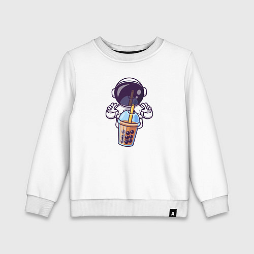 Детский свитшот Космический бабл-чай / Белый – фото 1
