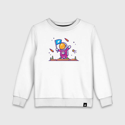 Детский свитшот Космонавт и астероиды / Белый – фото 1