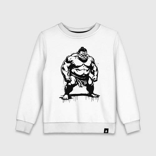Детский свитшот Грозный сумоист / Белый – фото 1
