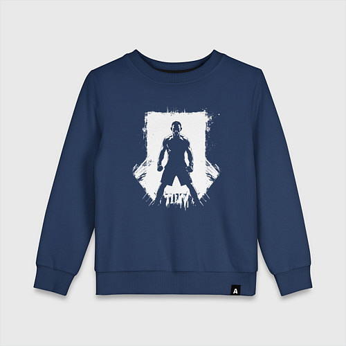 Детский свитшот Тони Фергюсон силуэт в белом / Тёмно-синий – фото 1