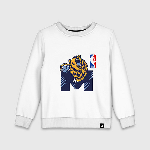 Детский свитшот Гриззлис баскетбол / Белый – фото 1