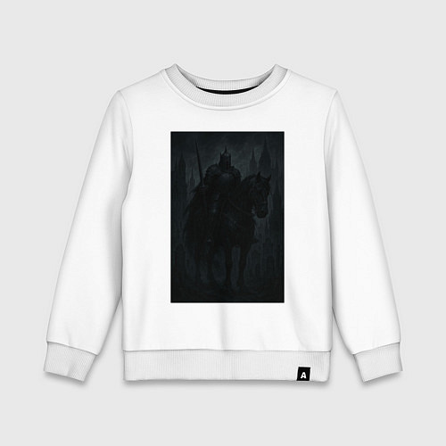 Детский свитшот Рыцарь тьмы - dark fantasy / Белый – фото 1