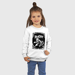 Свитшот хлопковый детский Регби агрессивный игрок аниме, цвет: белый — фото 2