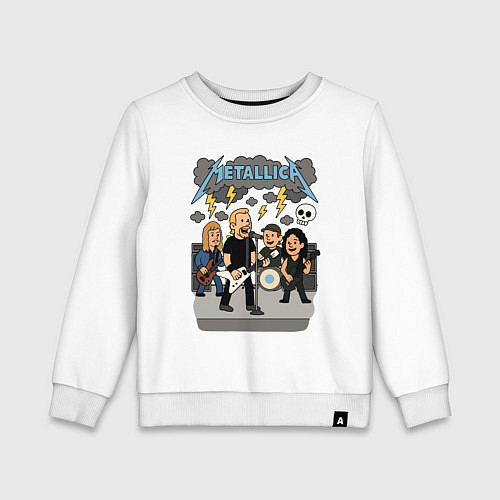 Детский свитшот Металлика мультяшный стиль / Белый – фото 1