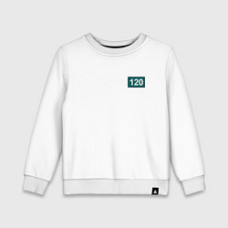 Свитшот хлопковый детский Игрок - 120, цвет: белый