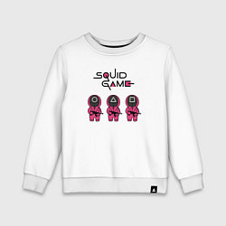 Свитшот хлопковый детский Squid game boys, цвет: белый