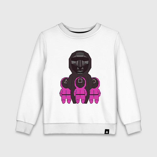 Детский свитшот Персонажи сериала игра в кальмара / Белый – фото 1