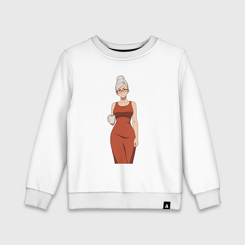Детский свитшот Dandadan Seiko в платье / Белый – фото 1