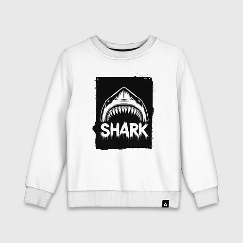 Детский свитшот Акула с открытой пастью / Белый – фото 1