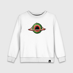 Свитшот хлопковый детский Черная дыра - арбуз, цвет: белый