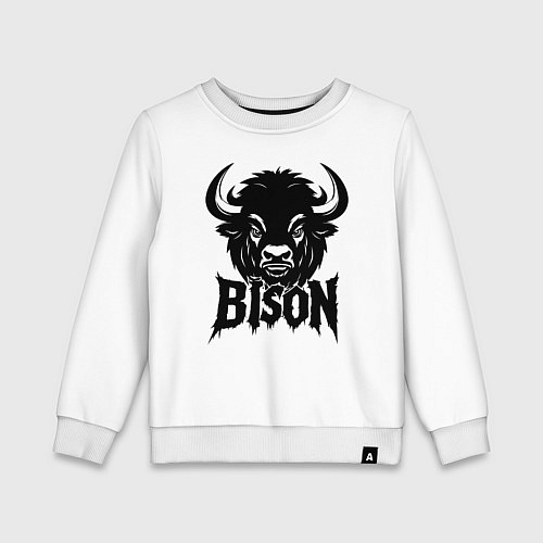 Детский свитшот Мощное граффити бизон / Белый – фото 1