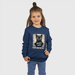 Свитшот хлопковый детский Bad Kitty, цвет: тёмно-синий — фото 2