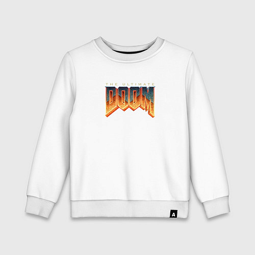 Детский свитшот Doom ultimate logo / Белый – фото 1
