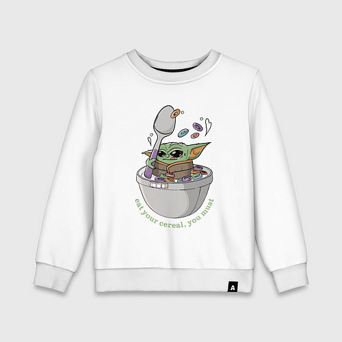 Детский свитшот Ешь свои хлопья / Белый – фото 1